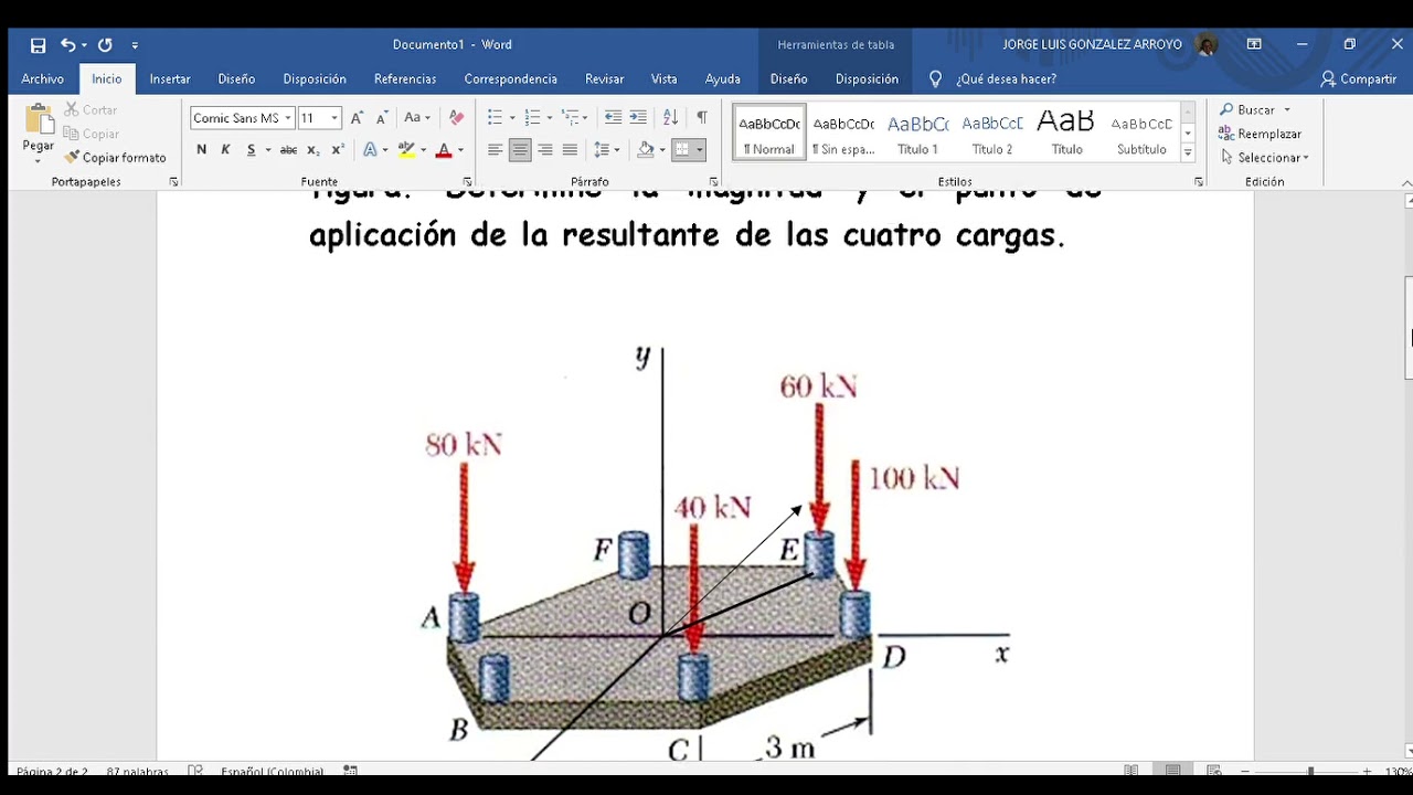 FUERZA Y MOMENTO RESULTANTE EN 3D