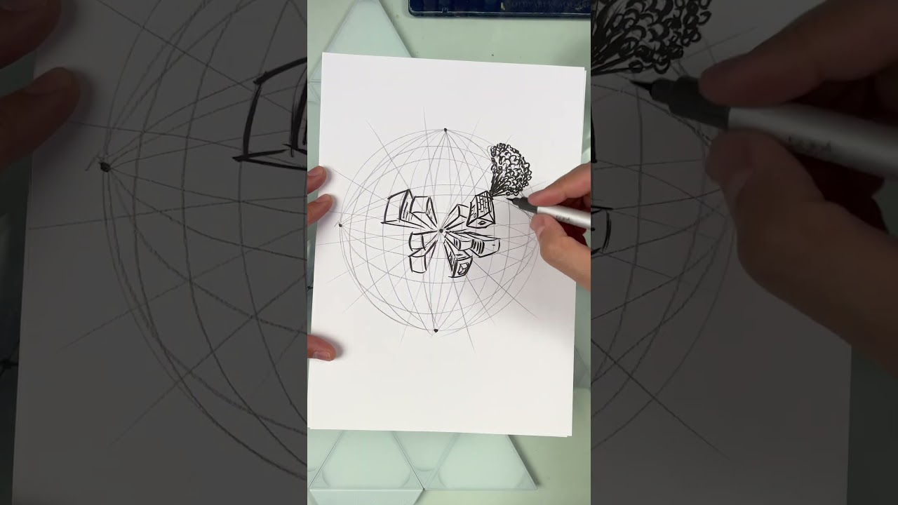 #tutodessin de #lamaison avec #5pointsdefuite 😱 #dessinfacile #perspective #apprendreadessiner