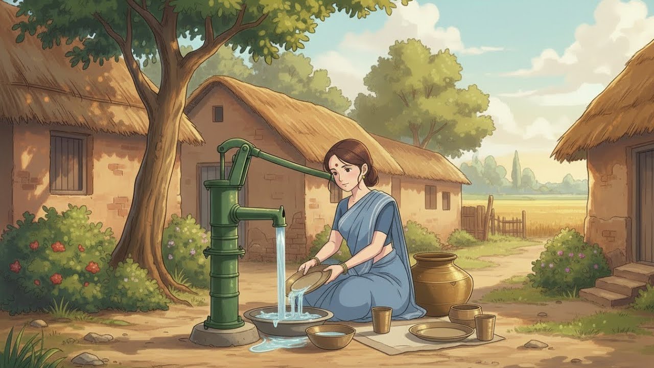 Indian Village Girl Morning Routine 🌾 | Ghibli Style Peaceful Rural Life