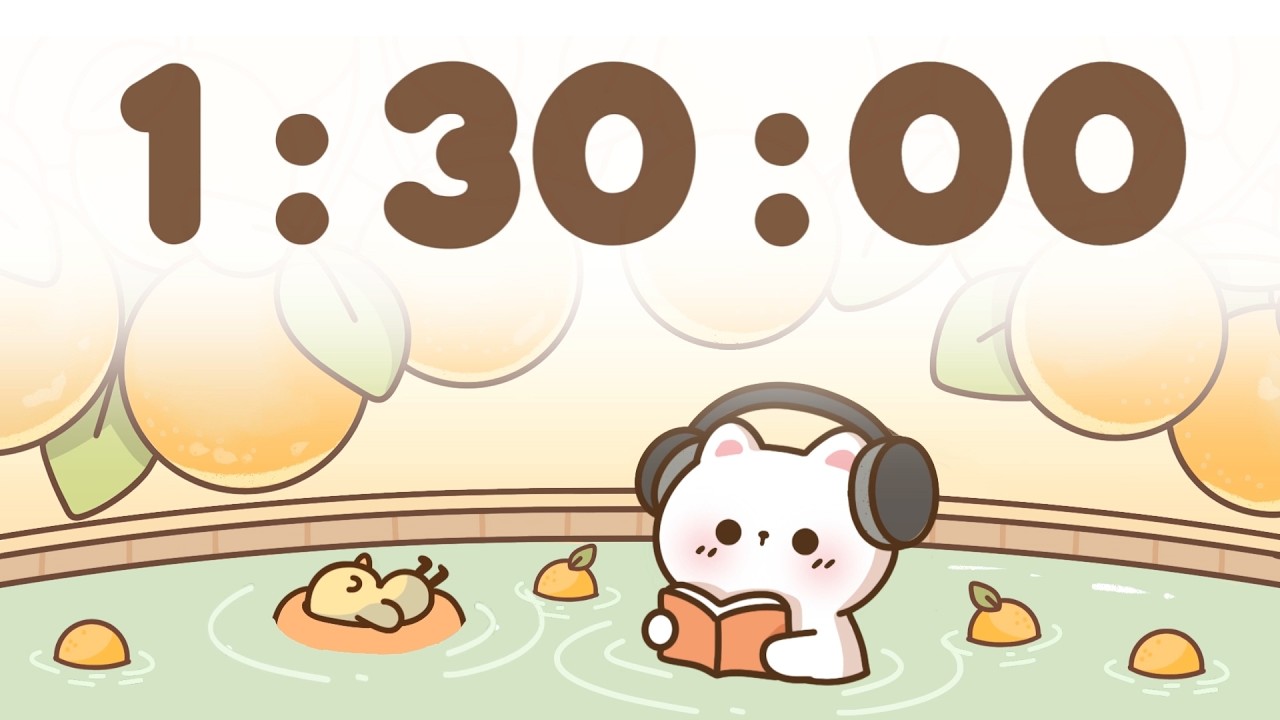 90 Minute Timer 🐱 1 hour 30 minute Study Timer for Classroom Focus