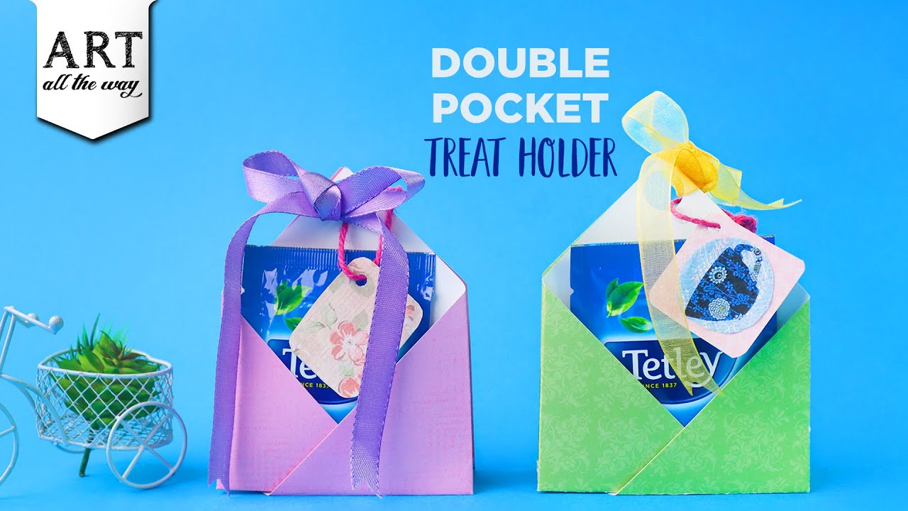 Double Pocket Treat Holder | Paper Craft Ideas | Chocolate gift box | DIY Party Favors | Kids Crafts