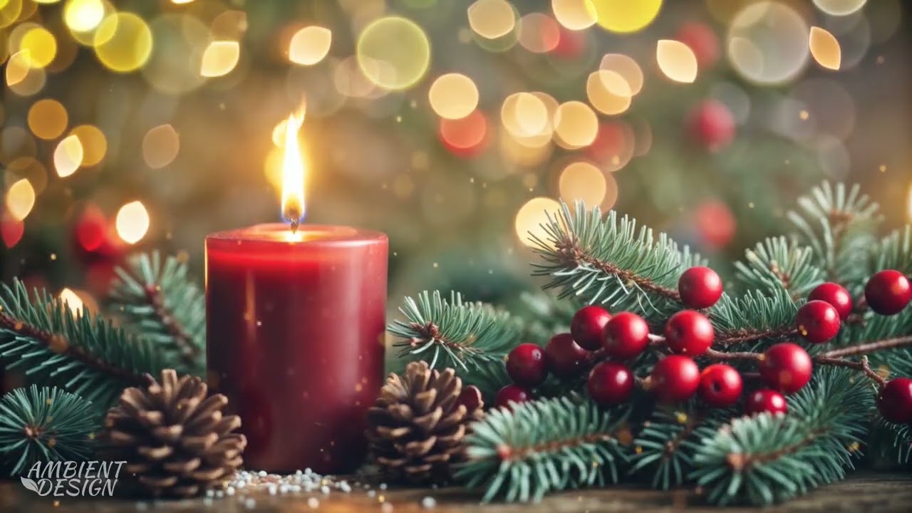 [Ambient Design] Cozy Christmas Ambience 🎄 Calming Fire Sound for Stress Relief
