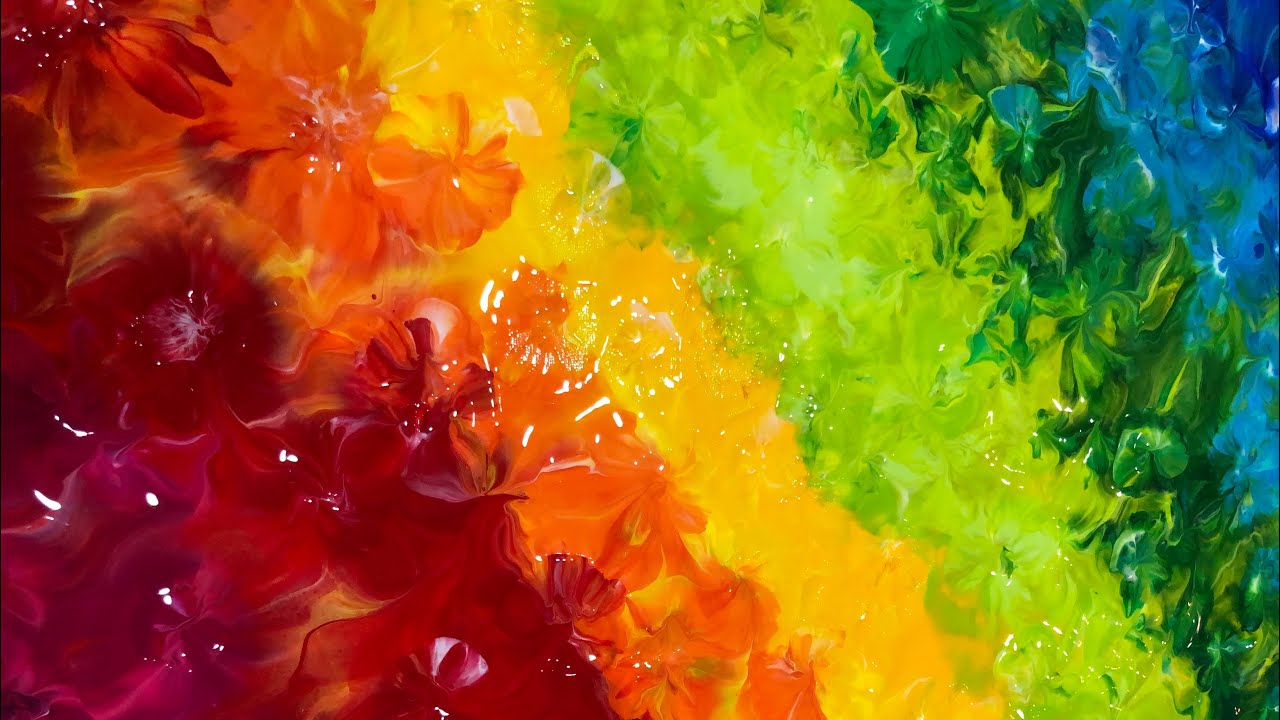 #45 Balloon Kiss on Rainbow 🌈 Colors | Vivid Colors | Acrylic Pour Painting | Abstract Fluid Art
