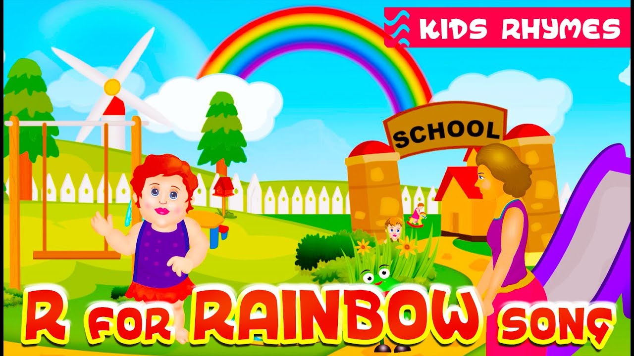 Rainbow Song | poppular Kids club rhymes | 18th Alphabet 'R' song for kids | R for Rainbow (Poem)