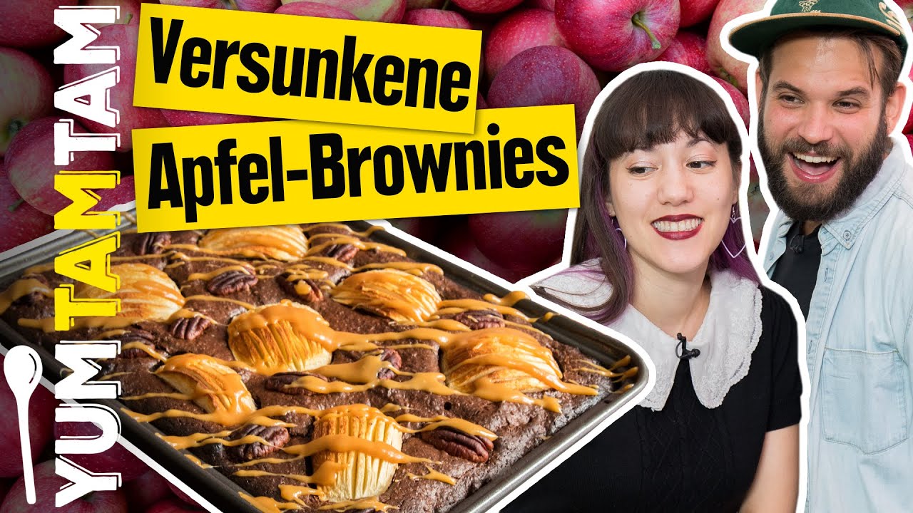 Apfel-Brownies // Mit Toffee & Pecannüssen // #yumtamtam
