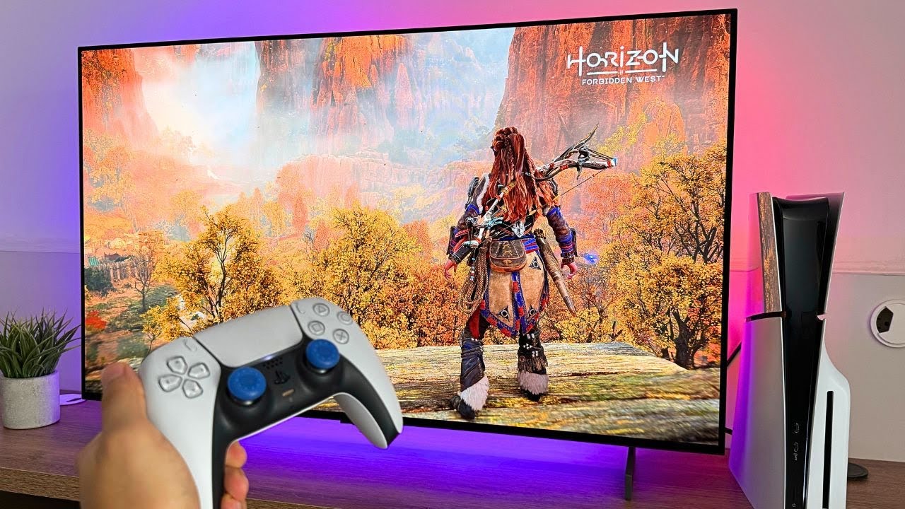 LG OLED C4 42” + Horizon Forbidden West PS5 Slim Gameplay 4K 60 FPS | Best Gaming TV Test