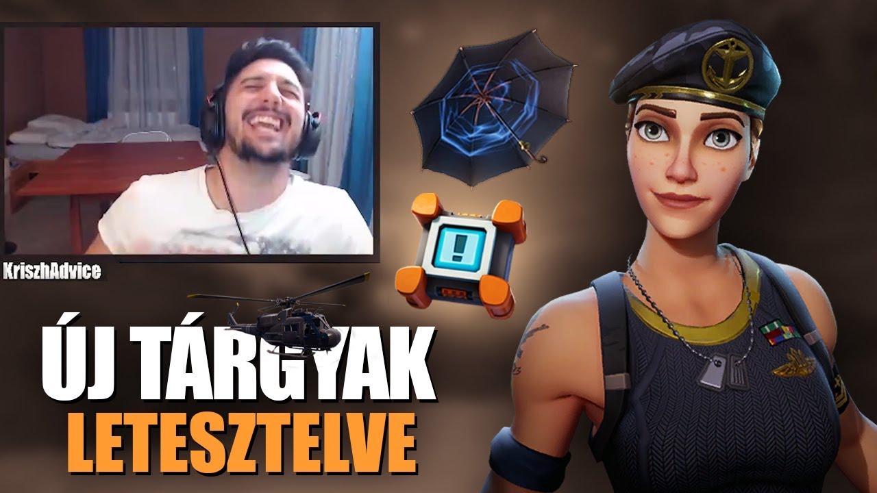 KIPRÓBÁLTAM AZ ÚJ TÁRGYAKAT | ESERNYŐ/HELIKOPTER/CRASHPAD (Fortnite Battle Royale)