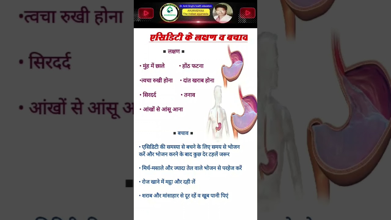 acidity reflux symptoms & treatment  // Dr. Amit Singh// #shorts #health #ayurvidyaa