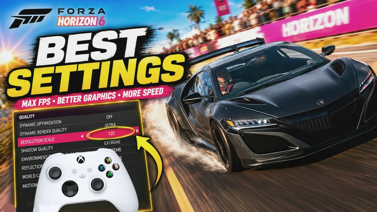 Руководство по лучшим настройкам для Forza Horizon 6! Максимальная частота кадров, реалистичное у...