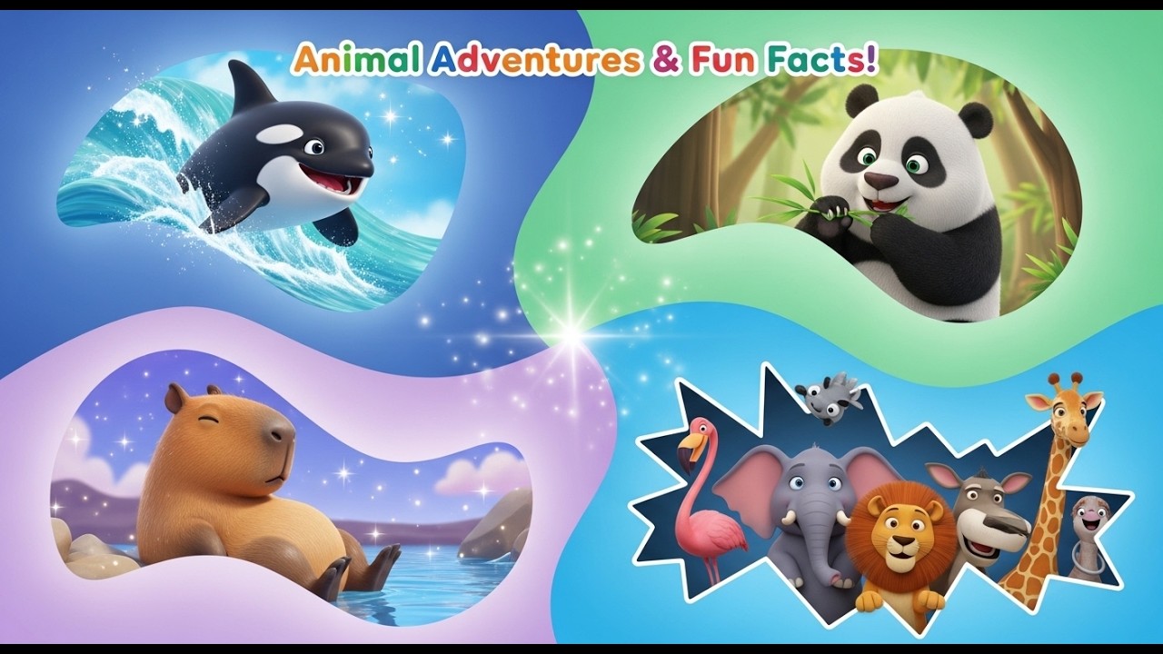 Preschool Learning Activities | Animal Adventures | Orcas, Pandas, Capybaras & Wild Animals for Kids