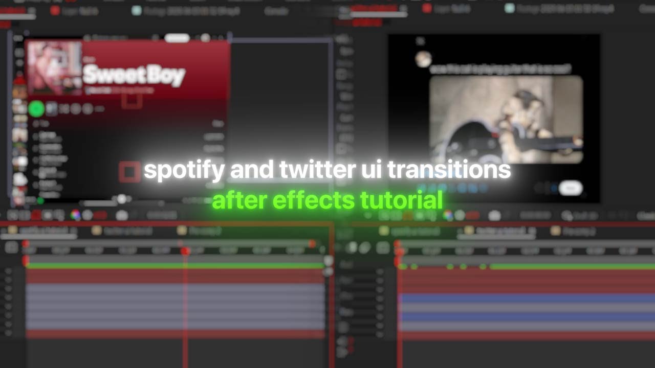 spotify and twitter ui mograph transitions in after effects