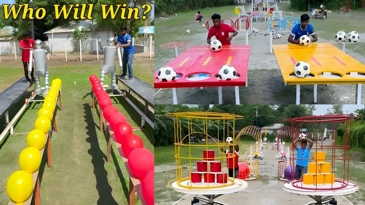 Balloon Popping Football Competition &ndash; Guess Winner 🤔 | Competition 🔥/ Sahil Challenge 