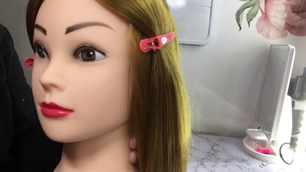 ASMR- New Blonde Mannequin Head unboxing- Gum Chewing + Soft Spoken +Hair/Braid Sounds