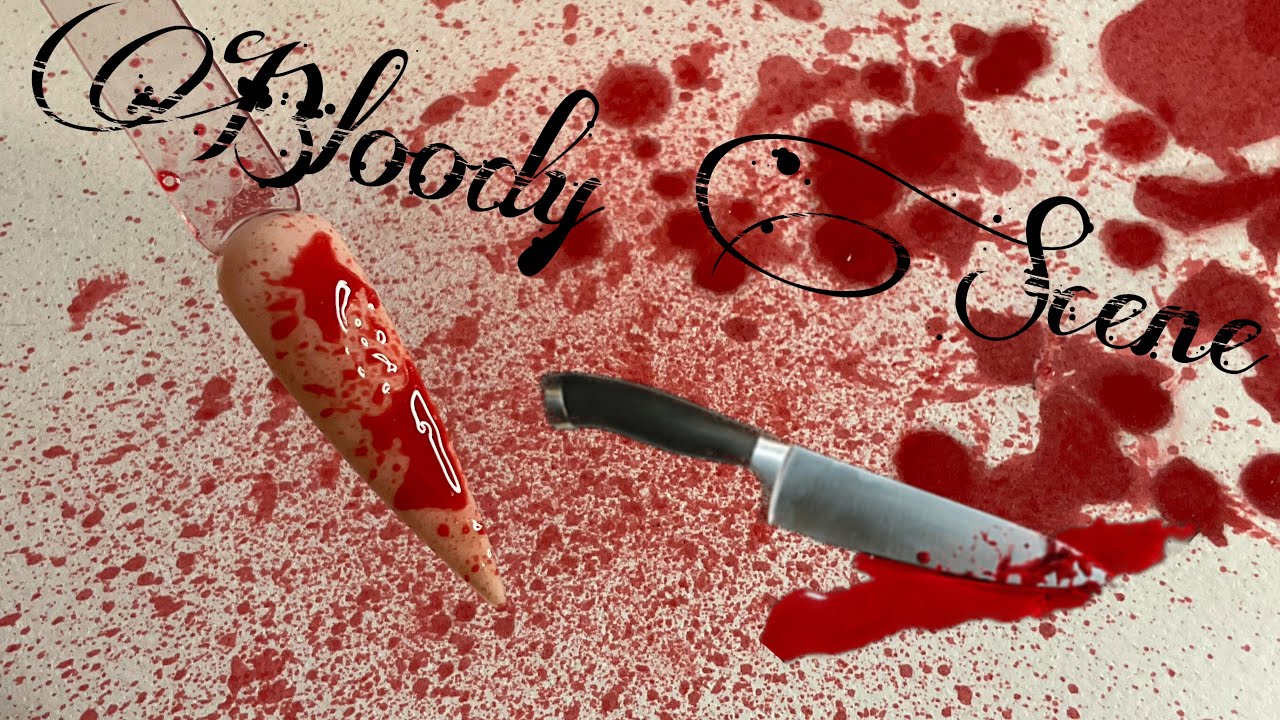 Bloody Scene 😱| Blood Splatter Nail Art | Halloween Nail Tutorial | Watch Me Work| Nail Art 2021