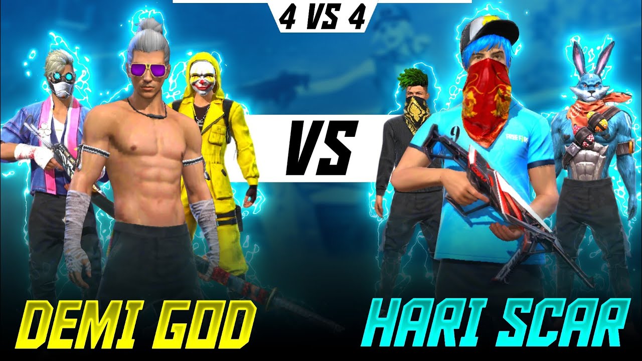 Demi God Vs HARI SCAR Best Challenge Squad Gameplay Tricks Tamil - Garena Free Fire