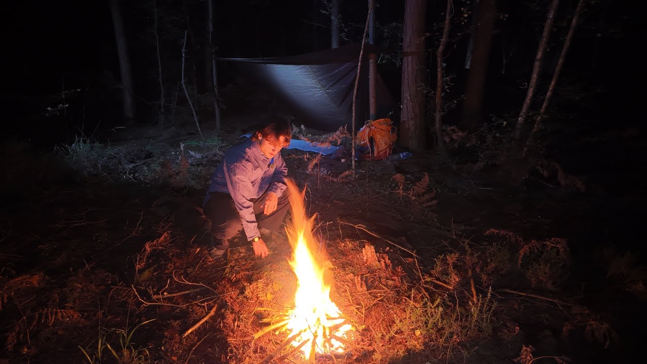 Cooking Steak on a Campfire - Second Solo Tarp Camp