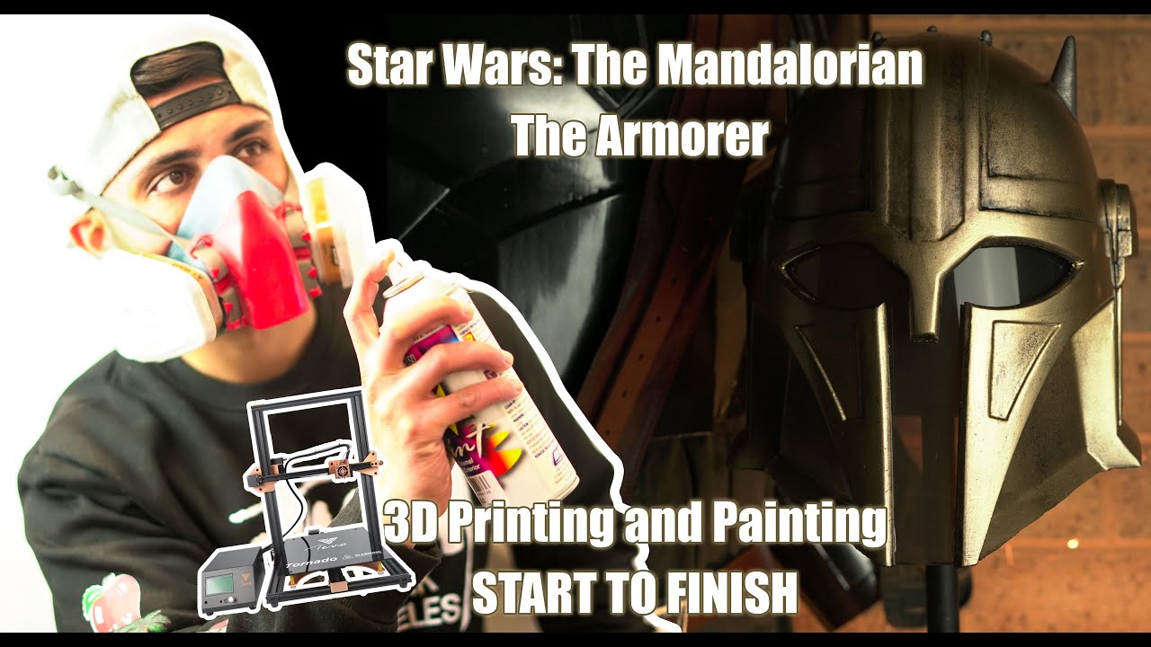 Mandalorian The Armorer Cosplay Helmet - 3D Print, Paint and Finish. Star Wars Props