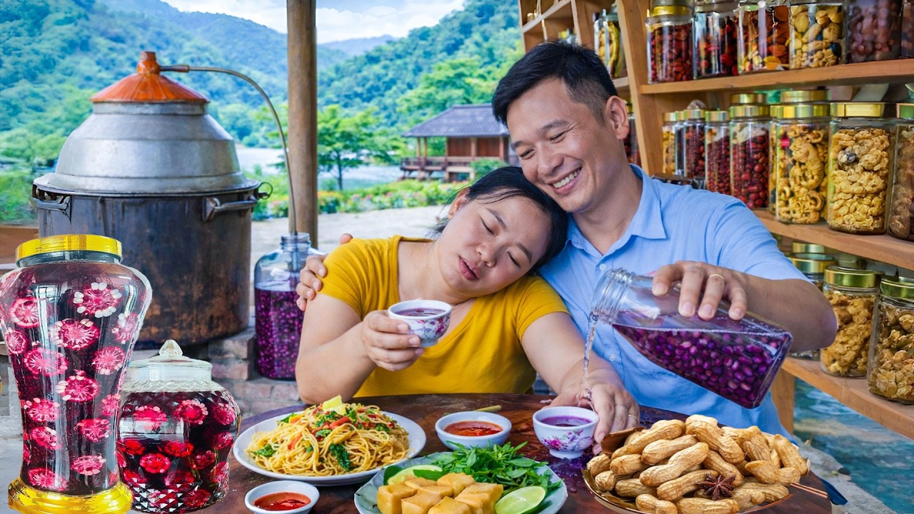 How to make corn wine and drink it with roast duck, harvest bananas to sell at the market