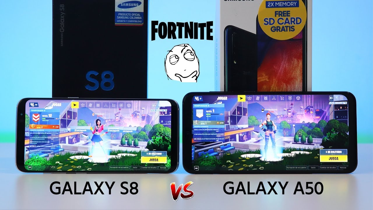 Fortnite en Samsung Galaxy A50 vs Samsung Galaxy S8