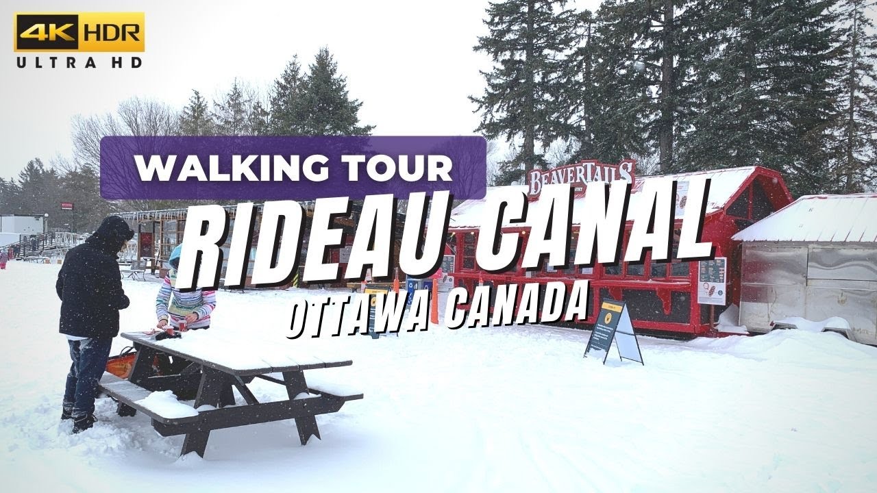 [4K] Walking Tour at Rideau Canal | The Largest Skate Way in the World | Tours From Home