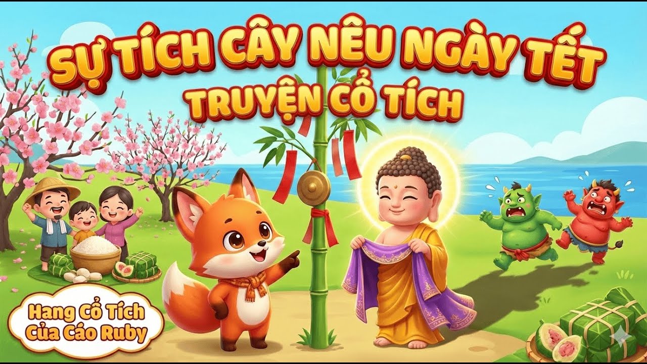 Truyện cổ tích: Sự Tích Cây Nêu Ngày Tết 🎋 Truyện Cổ Tích Việt Nam Hay | Hang Cổ Tích Của Cáo Ruby