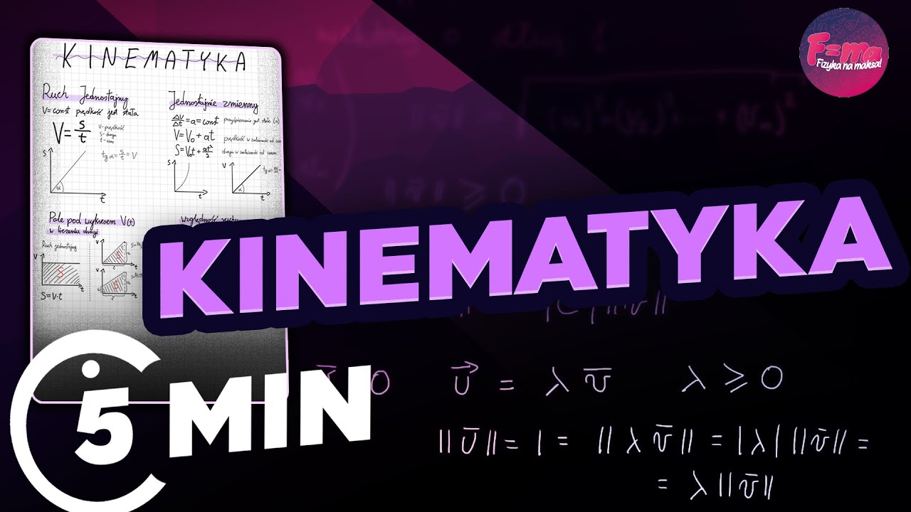 KINEMATYKA POWTÓRKWA W 5 MINUT | DLA UCZNIÓW LICEUM | MATURA Z FIZYKI