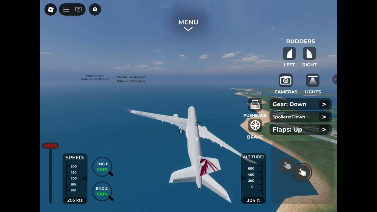 “Roblox Flight Simulator: A350 from Princess Juliana Airport to Saba Airport”