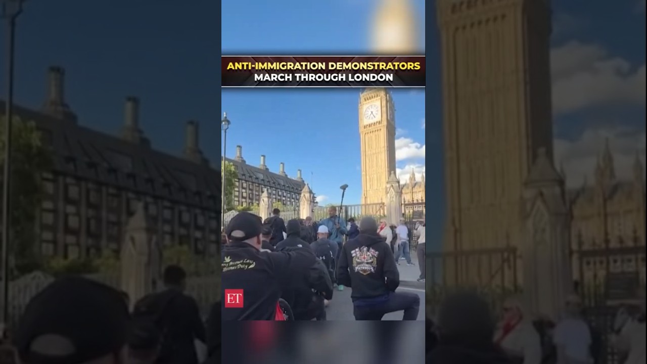 Far-right supporters stage anti-immigration protest in London after knife attack