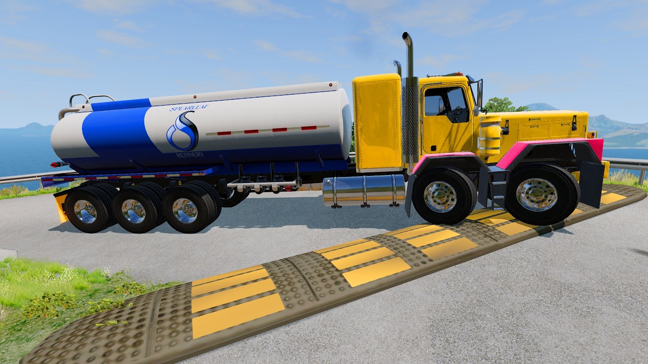 BUS And TRUCKS Vs SPEED BUMPS - BeamNG.Drive