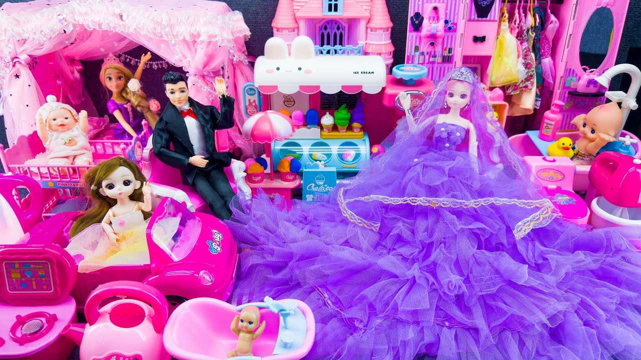 21 Minutes Satisfying With Unboxing Barbie Fancy Bedroom & Kitchen Toys Set Review｜ASMR