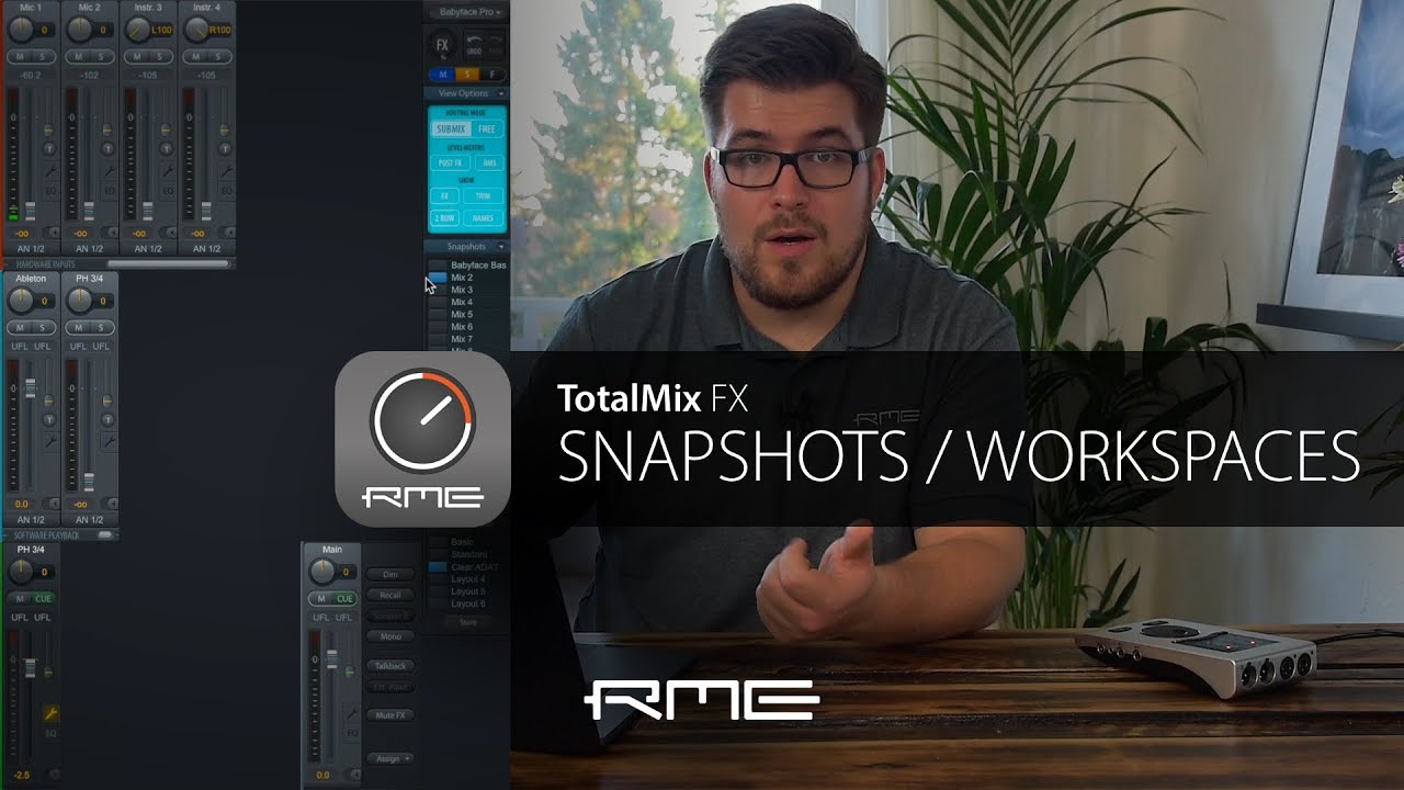 TotalMix FX для начинающих — снимки экрана и рабочие области