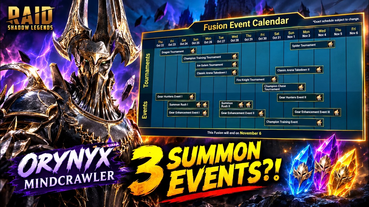 400 Fragments, 3 Summon Events! Orynyx MindCrawler Fusion Plan
