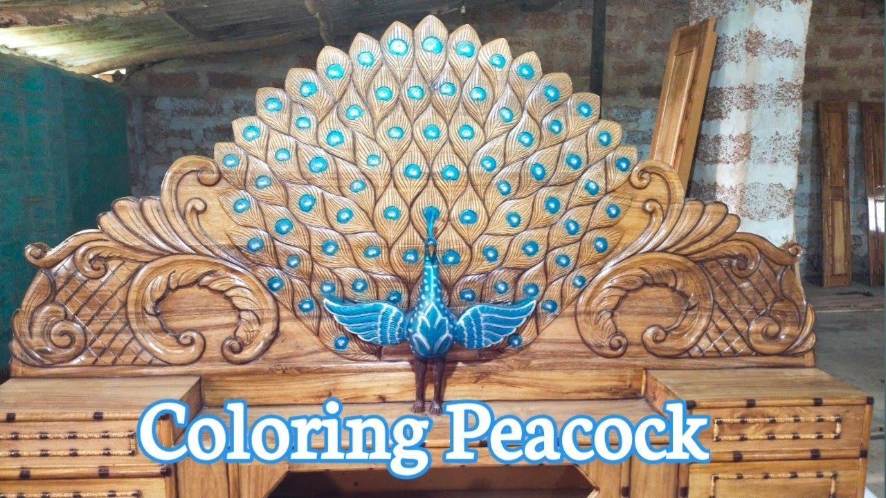 || New Colouring Peacock Design || Peacock Modelling,Polish & Finishing Work || Wood Work ||