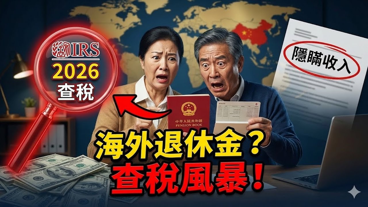 國內退休金到底要不要報？IRS 2026 啟動「海外賬戶」大比對！這 3 類隱瞞收入的華人，已被列入重點查稅名單！#退休金 #海外賬戶 #IRS #國稅局 #華人 #重點查稅 #避稅 #申報
