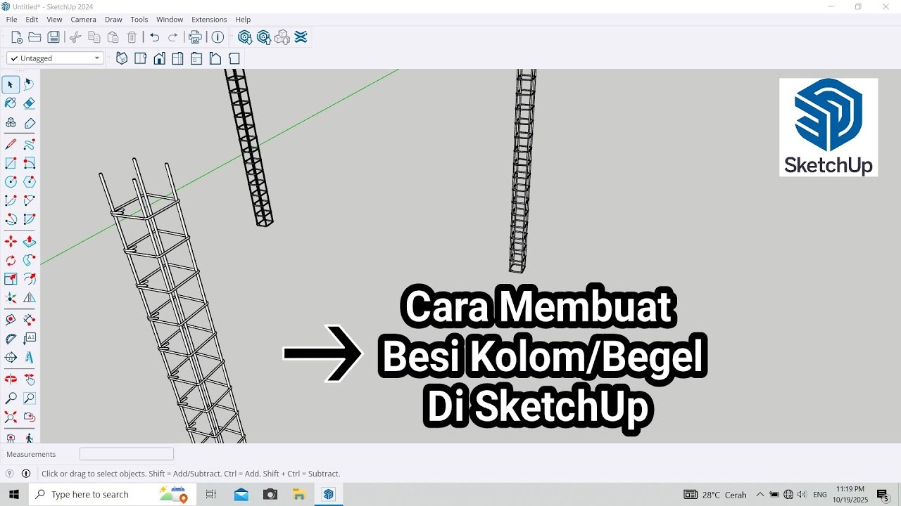 Cara Membuat Besi Kolom/Besi Begel di SketchUp