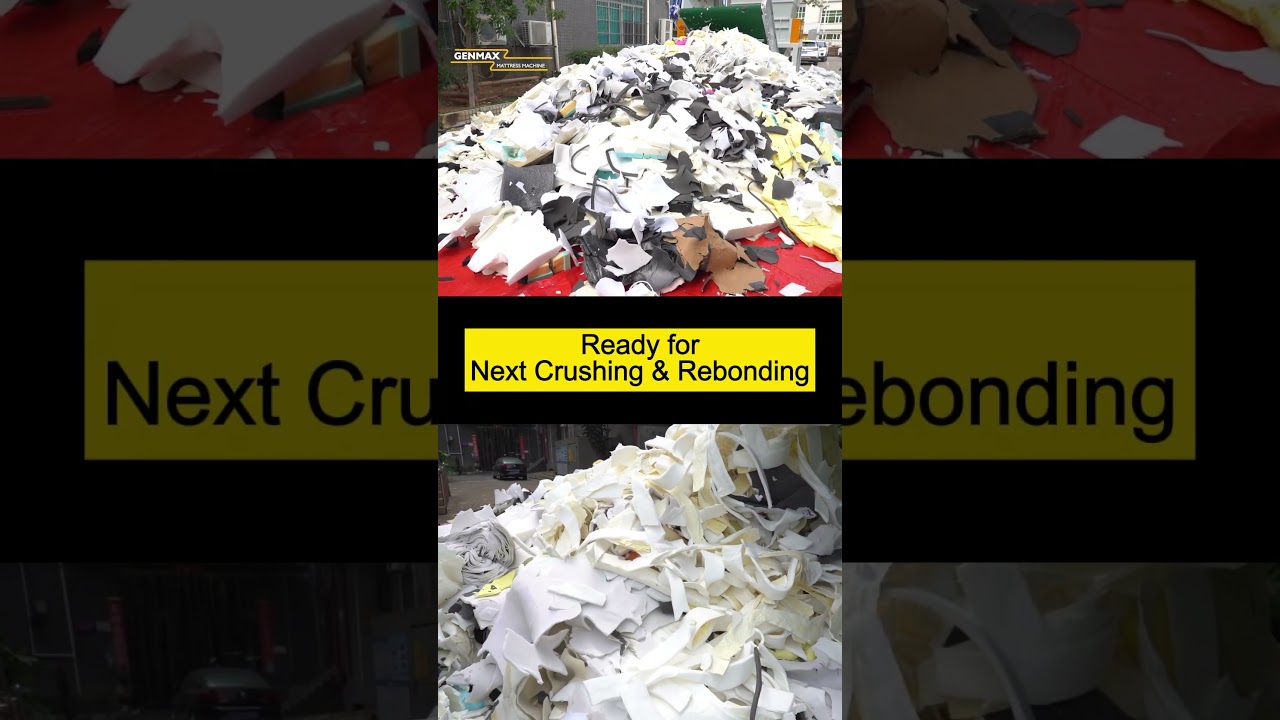 From 720kg foam scrap package to uniform pieces in 10 minutes - GENMAX PS-8000 Before & After