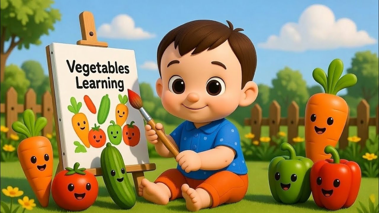 Learn Vegetable names in English | Vegetable names for kids 🥕🥔🌽🥒🥦🌶🍆 #toddlereducation #nurseryrhymes
