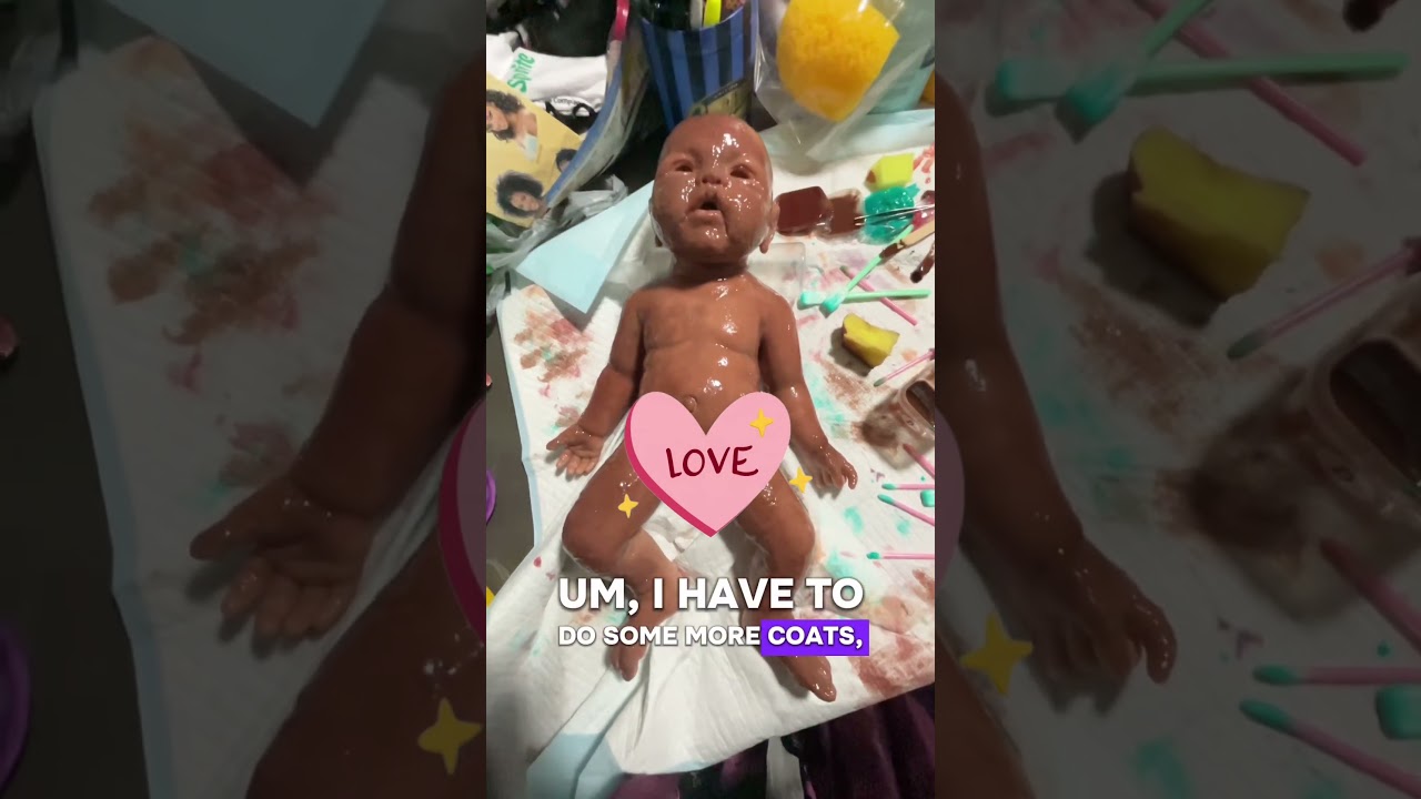 Painting ethnic drink and wet silicone baby 