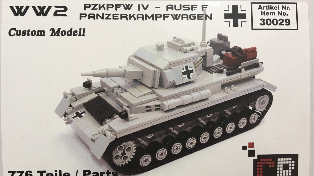 Lego Custom Bricks WW2 Panzer 4 Ausf- F Tank set #30029