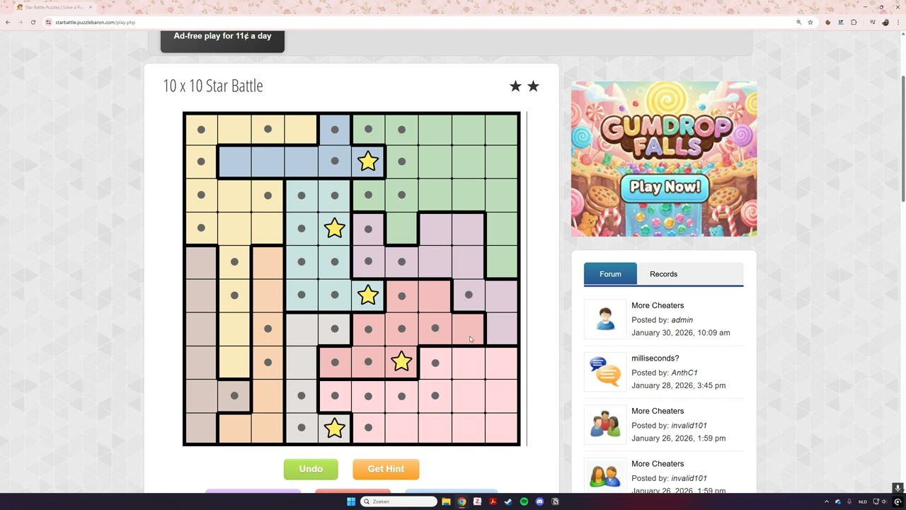 Day 328 of 10x10 Star Battle Puzzles