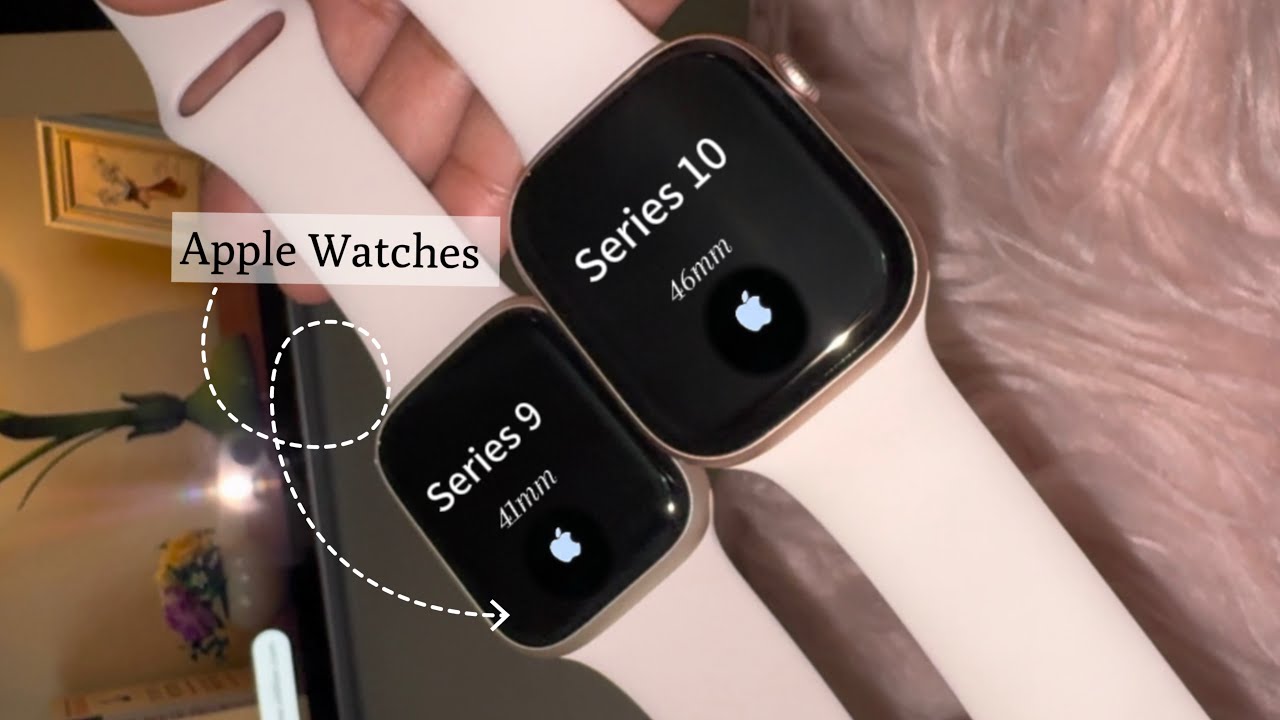 Apple Watch series 10 46mm vs series 9 41mm|series 10 rose gold| series 9 starlight|