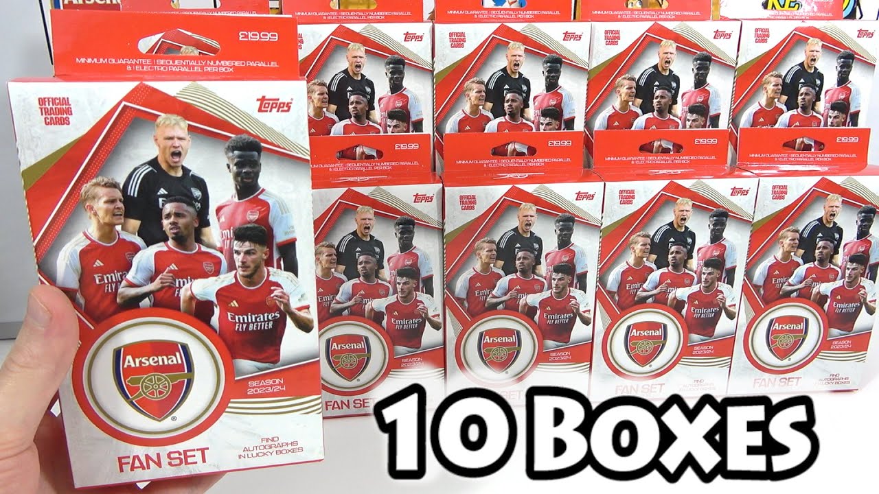 Opening 10 Topps 2023/24 Arsenal Fan Set Boxes | Huge Autograph Chase | 10 Box Opening | Auto Hunt