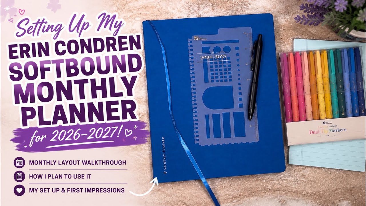 Setting Up My Erin Condren Softbound Monthly Planner | 2026-2027 Planner Setup & Ideas