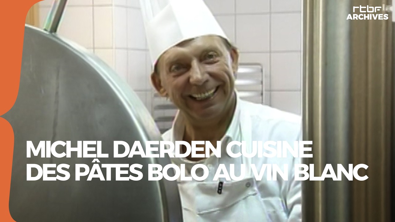 Michel Daerden cuisine des pâtes bolo au vin blanc en 2009 - RTBF Archives
