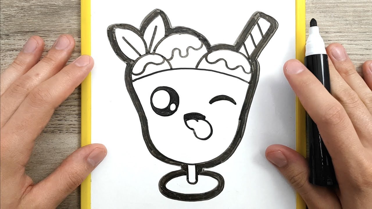 COME DISEGNARE UNA COPPA GELATO KAWAII