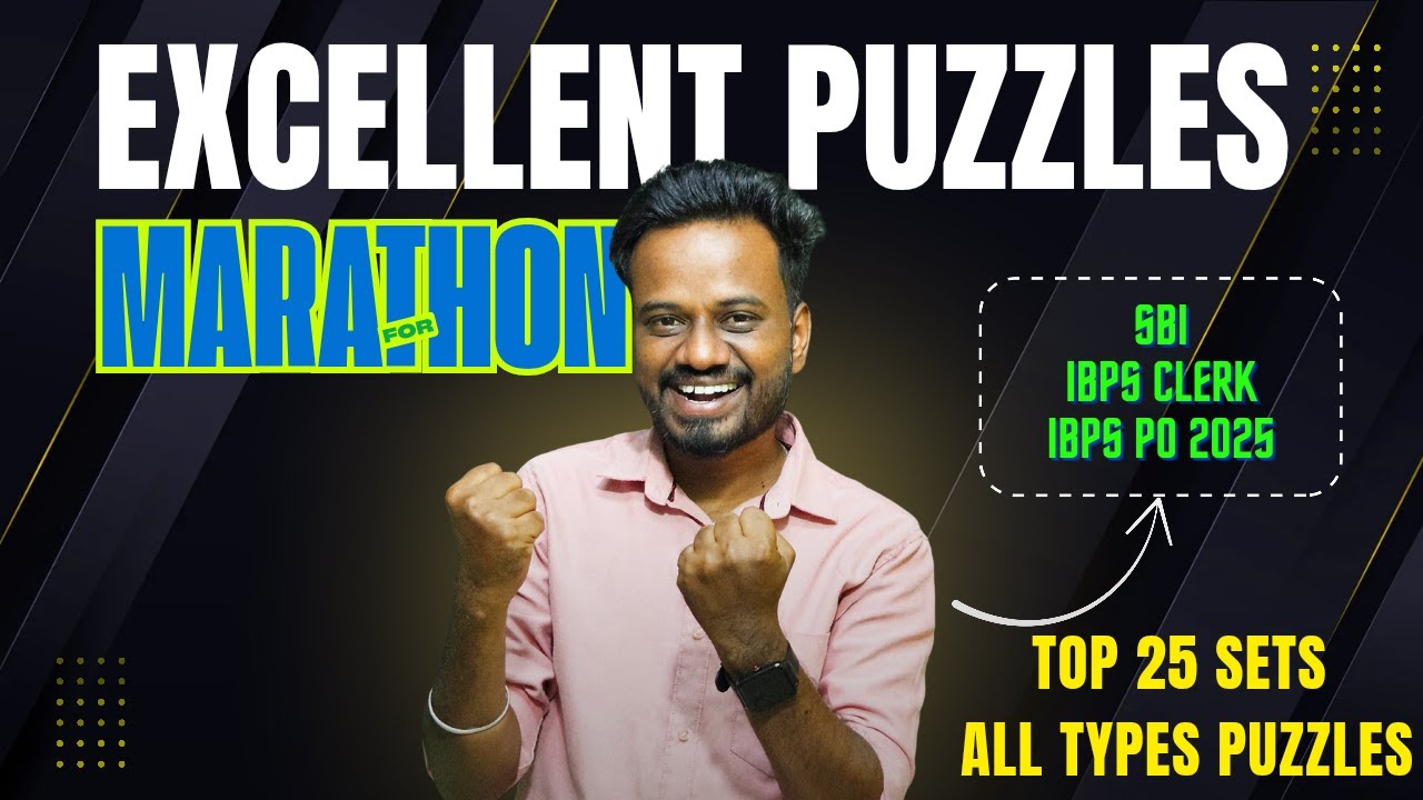Puzzle Marathon🛑|25 Easy to Hard Puzzles for Bank Exams|Step-by-Step Guide|Test Yourself!| Mani Sir