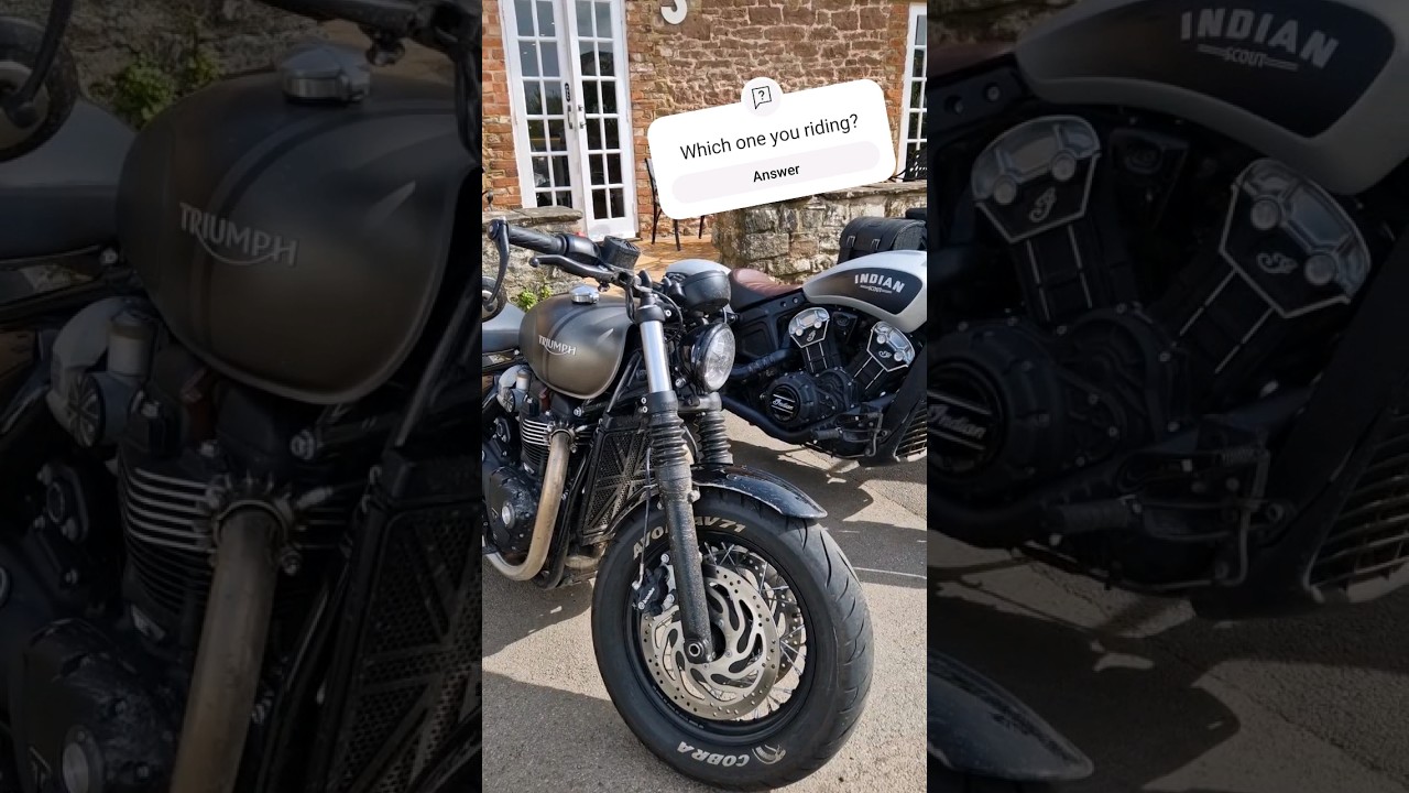 Choose one? Triumph Bobber or An Indian Scout or A Harley Davidson Fatboy #motorcycle