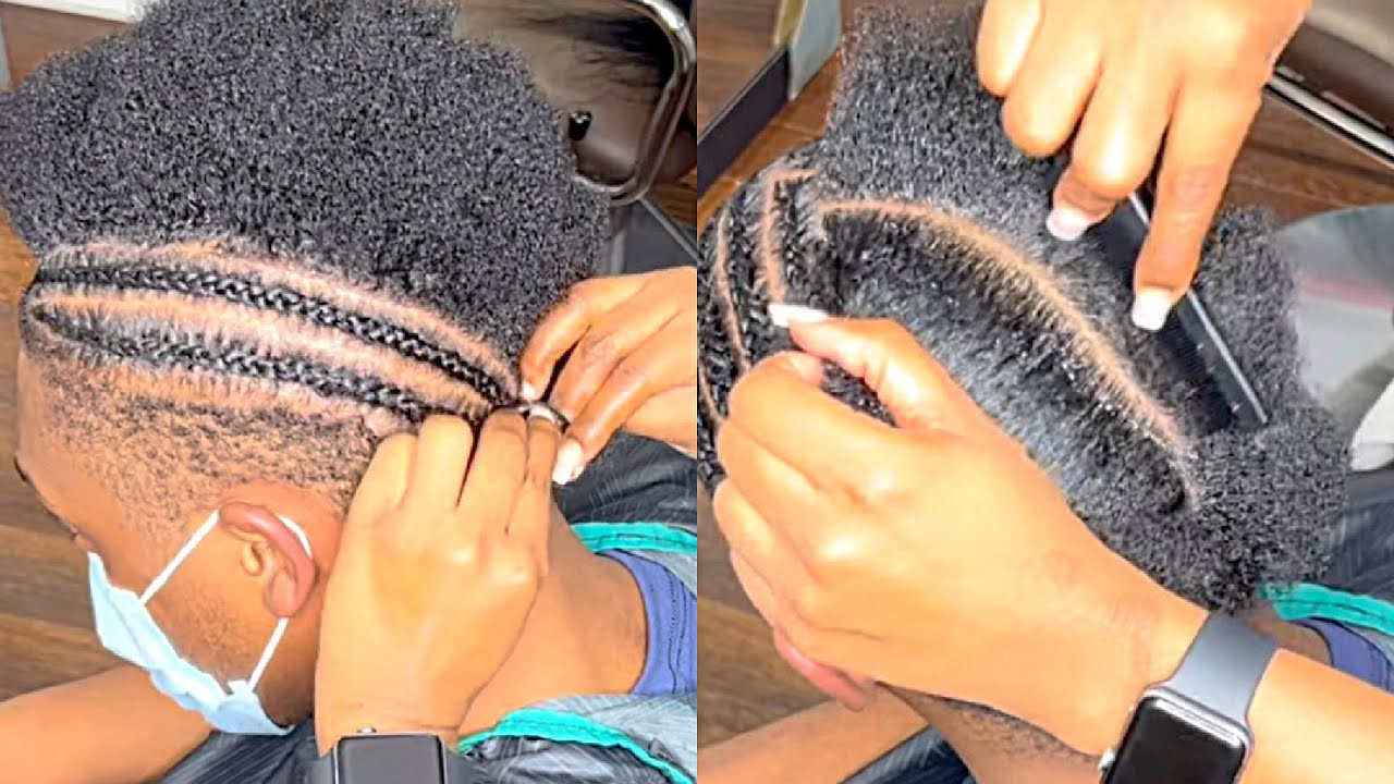 Mens Cornrows | take down | shampoo | blow dry | Neat and Easy | Great Parting