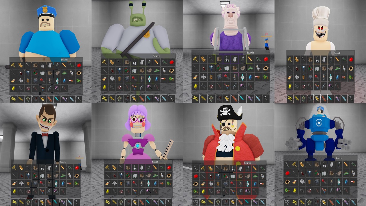 BARRY'S PRISON RUN! (OBBY) All 48 Items & All 8 Morphs Unlocked: Barry, Alien, Dummy, Grumpy, Pizza