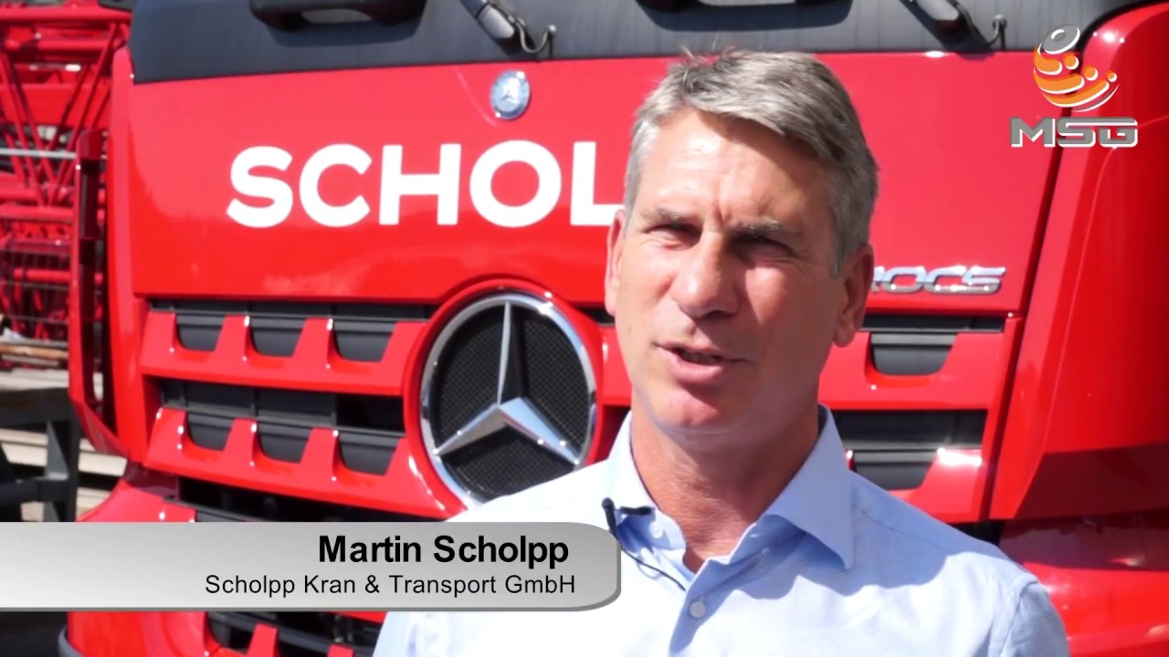 Ein HMF 4020 K6 mit Fly-Jib  im Einsatz bei der Scholpp Kran & Transport GmbH